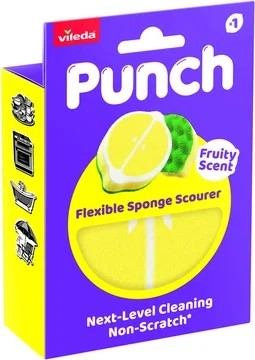 Vileda PUNCH houbička /efektně a šetrně /Citron - Drogerie Kuchyň Houbičky